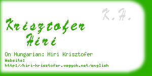 krisztofer hiri business card